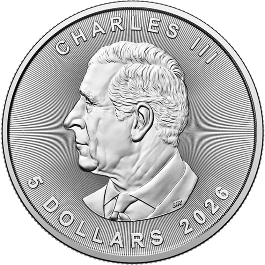 1 oz Silver Coin - 2026 Maple Leaf - Royal Canadian Mint - RCM .9999 Ag