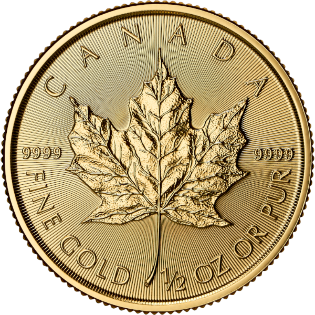 1/2 oz Gold Coin - 2026 Gold Maple Leaf - Royal Canadian Mint - RCM .9999 Au