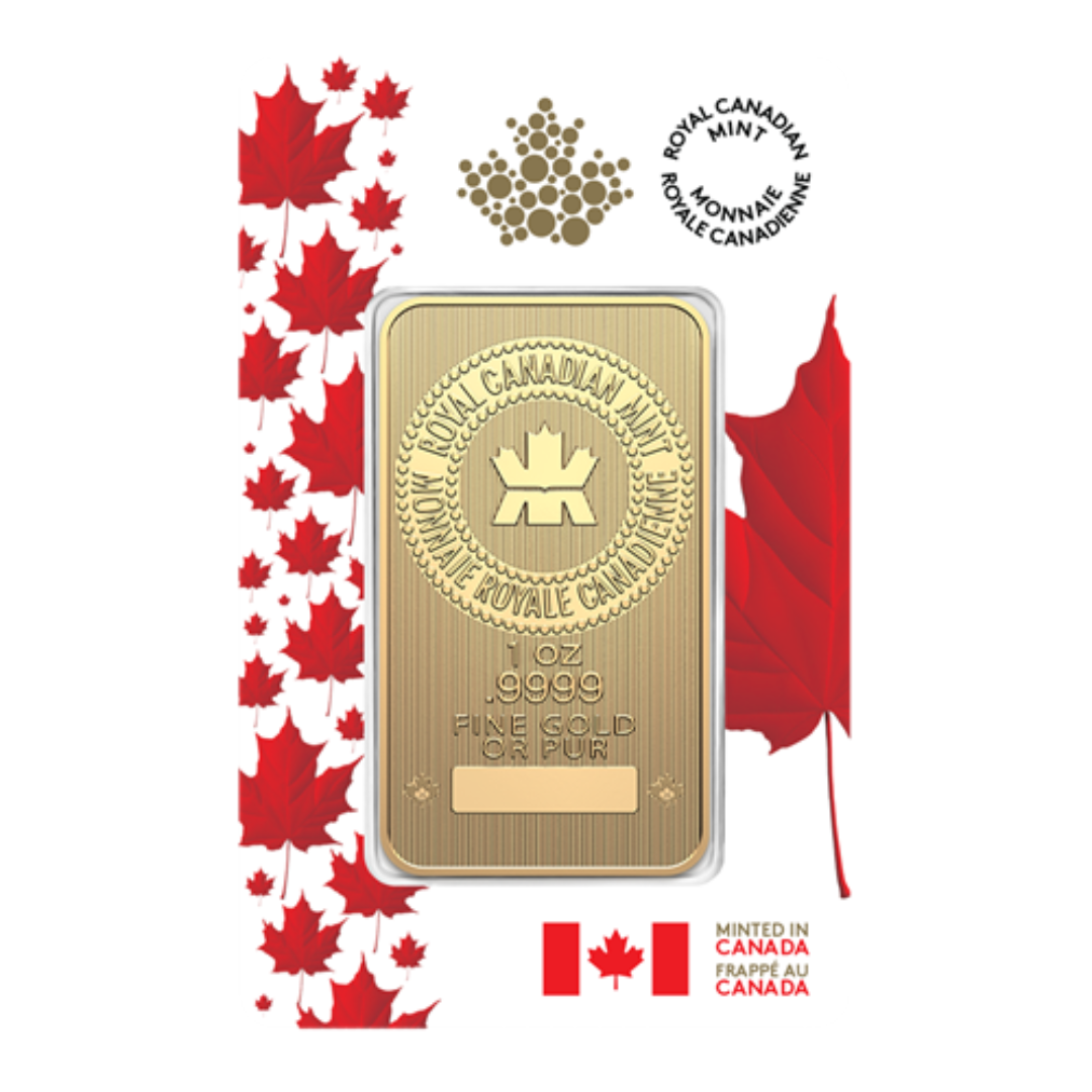 1 oz Gold Bar 2025 - Proudly Canadian Packaging - .9999 Au - Royal Canadian Mint