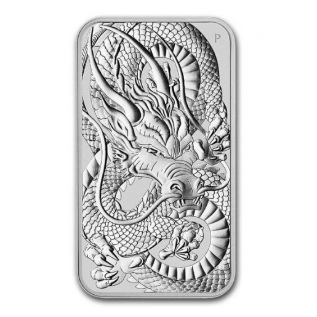 1 oz 2021 Silver Dragon Rectangular Coin - .9999 Ag - Perth Mint