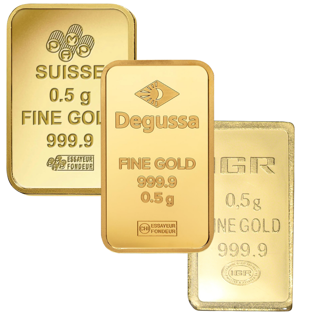 0.5 g Gold Coin/Bar/Round - Preowned - Assorted Mints .9999 Au