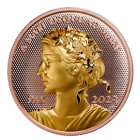 1 oz Rose Gold Coin - 2023 Peace Dollar - Royal Canadian Mint - .9999 Au (Mintage: 500)