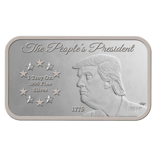 1 oz Silver Trump Bar - The People's President - .999 Ag