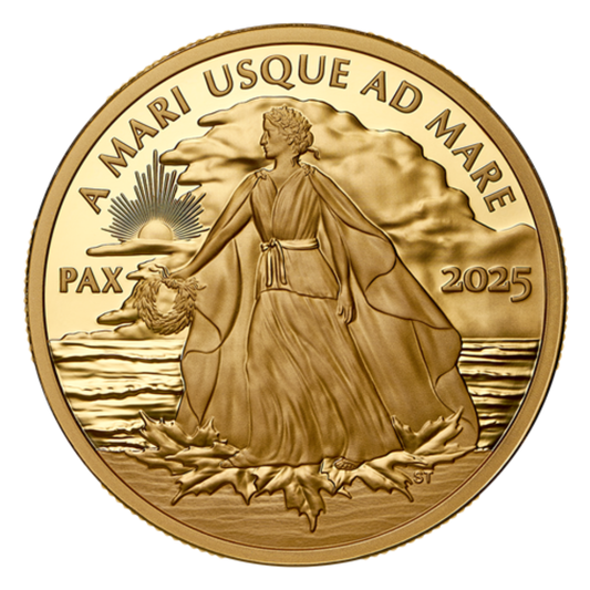 1 oz Pure Gold Coin - 2025 Peace Dollar - Royal Canadian Mint .9999 Au