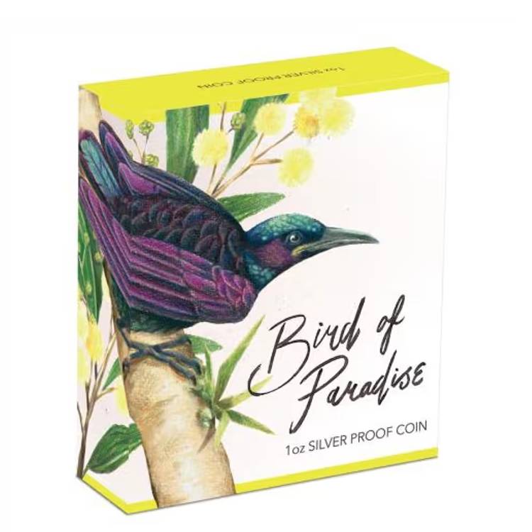 1 oz Australia Bird of Paradise 2019 $1 Silver Proof Coin – Australia – Perth Mint