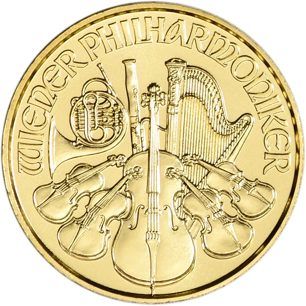 1/10 oz 2023 Gold Philharmonic Coin - Austrian Mint - .9999 Au