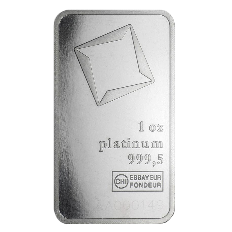 1 oz Platinum Bar - Valcambi Suisse - .9995 Pt