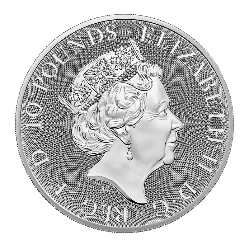 10 oz 2023 Silver Yale of Beaufort Coin - Royal Tudor Beast Series .9999Ag
