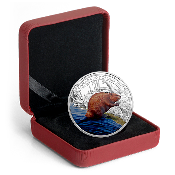1 oz. Fine Silver Coloured Coin – Beaver at Work – Mintage: 7,500 (2015)
