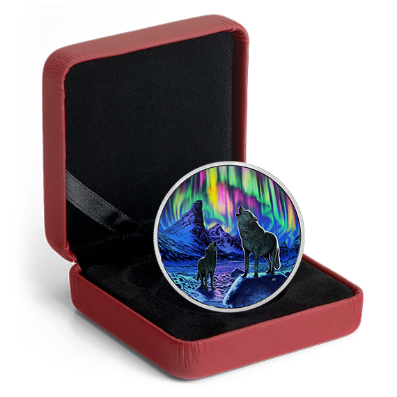 2 oz. Fine Silver Glow-in-the-Dark Coin – Northern Lights in the Moonlight – Mintage: 4,000 (2016)