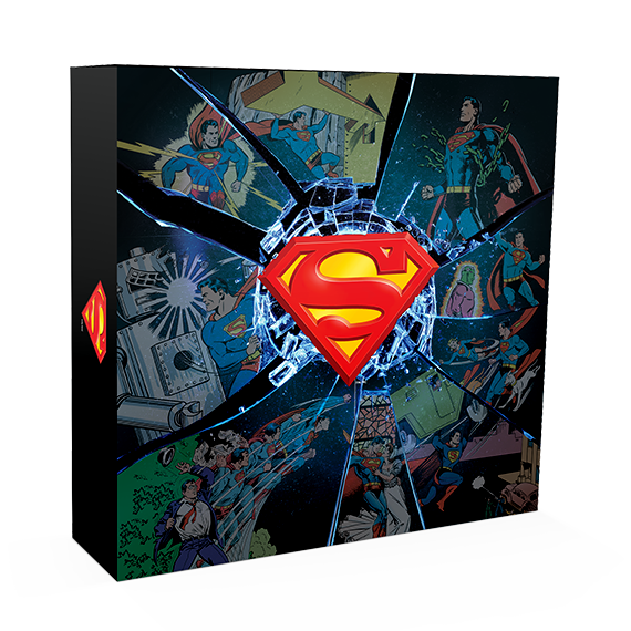 10 oz. Pure Silver Coloured Coin - DC Comics Originals: Superman's Shield - Mintage: 1,500 (2017)