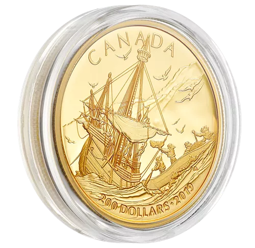 1/2 oz Pure Gold Coin - Early Canadian History: Arrival of the Europeans - Mintage: 1,000 (2019)
