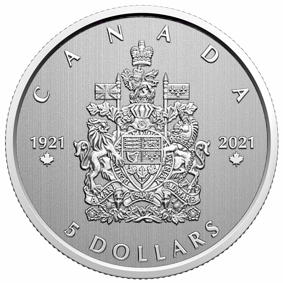 Moments to Hold: 100th Anniversary of the Arms of Canada - 1/4 oz. Pure Silver Coin (2021)