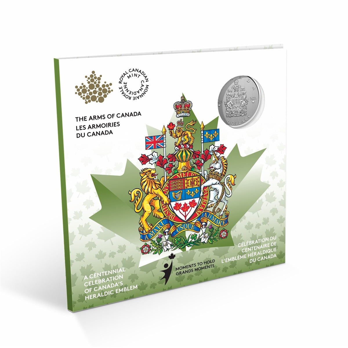 Moments to Hold: 100th Anniversary of the Arms of Canada - 1/4 oz. Pure Silver Coin (2021)