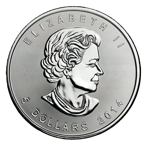 Buy 1 Oz Silver Coin Royal Canadian Mint Backdate Maple Leaf Silver Buy 1 Oz Maple Silver RCM Obverse