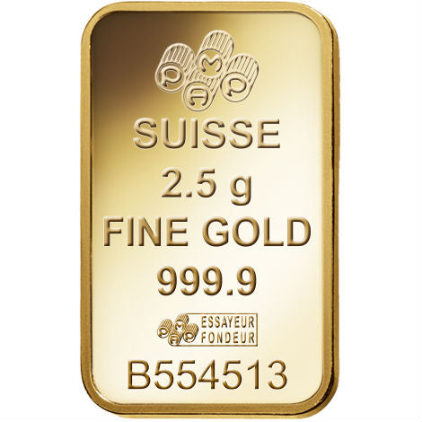 2.5 Gram Gold Bar - PAMP Suisse - Lady Fortuna Series - 2.5 g Gold Bar - .9999 Au