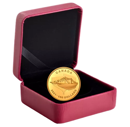 1/4 oz Pure Gold Coin - 100th Anniversary of Bluenose (2021)