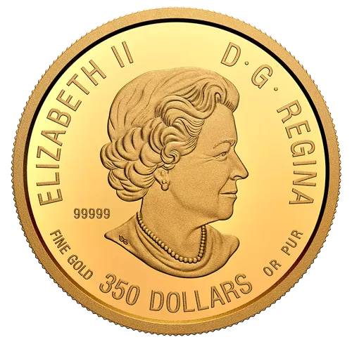 1.125 oz Pure Gold Coin - Canadian Wildlife Portraits: The Caribou - .99999 Au