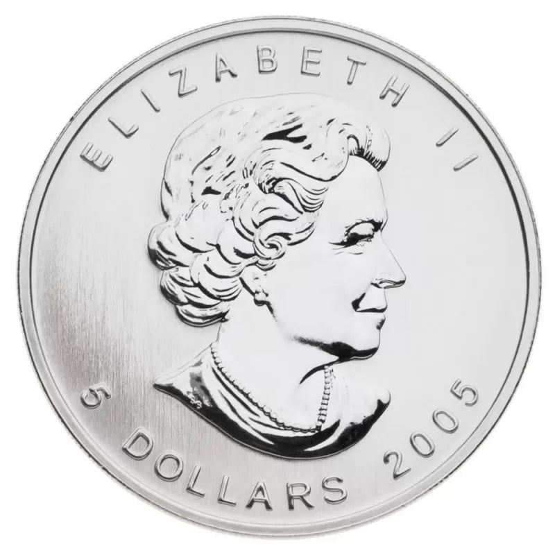 $5 Coloured Silver Maple Leaf: Bigleaf Maple - 1 oz. Fine Silver Coin (2005)