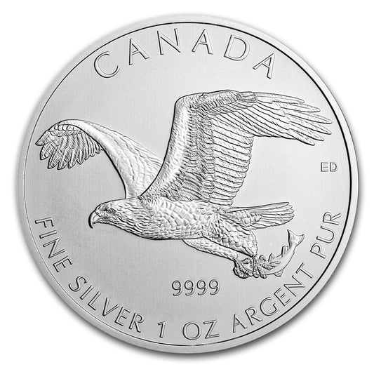 1 oz Silver Maple Leaf Coin - 2014 Bird of Prey Series - Royal Canadian Mint - RCM .9999 Ag