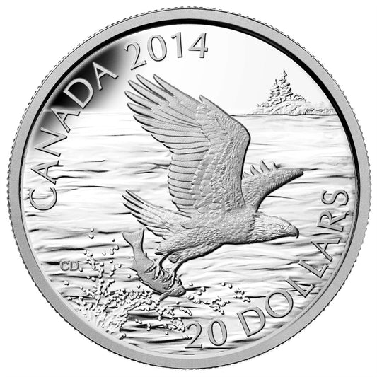 1 oz. Fine Silver Coin - Bald Eagle With Fish - Mintage: 8,500 (2014)
