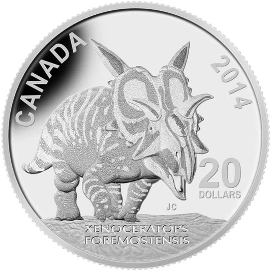 $20 Fine Silver Coin - Canadian Dinosaurs - Xenoceratops Foremostensis - Mintage: 8,500 (2014)