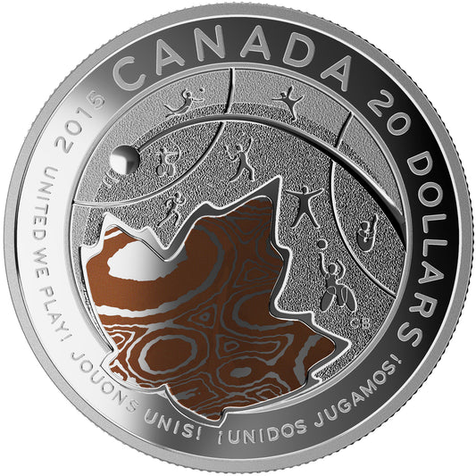 1 oz. Fine Silver Mokume Gane Coin - TORONTO 2015TM Pan Am and Parapan Am Games: United We Play!