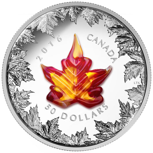 5 oz. Pure Silver Coin - Murano Maple Leaf: Autumn Radiance - Mintage: 2,000 (2016)