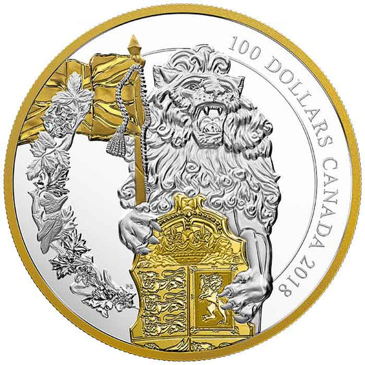 10 oz. Pure Silver Gold-Plated Coin - Keepers of Parliament: The Lion - Mintage: 750 (2018)
