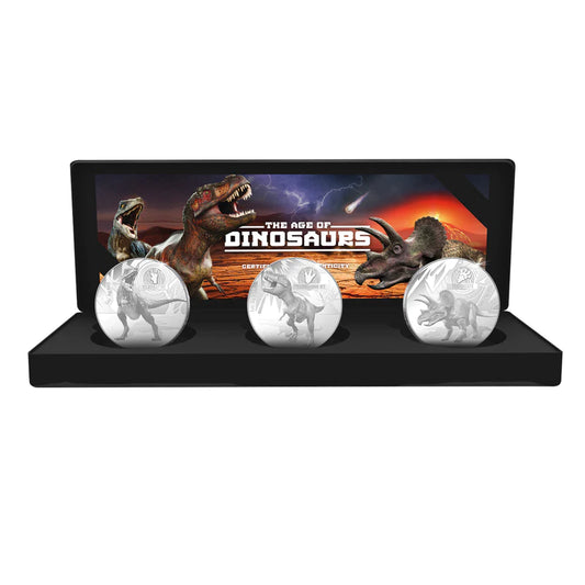The Age of Dinosaurs - Pure Silver 3-Coin Set (2021)
