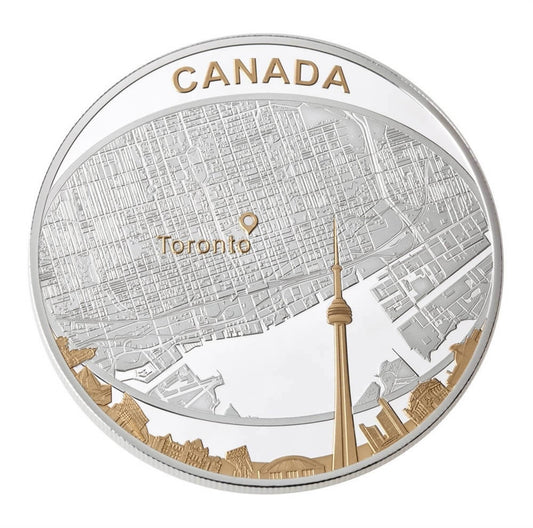 Fine Silver Coin - Toronto City Map (2011)