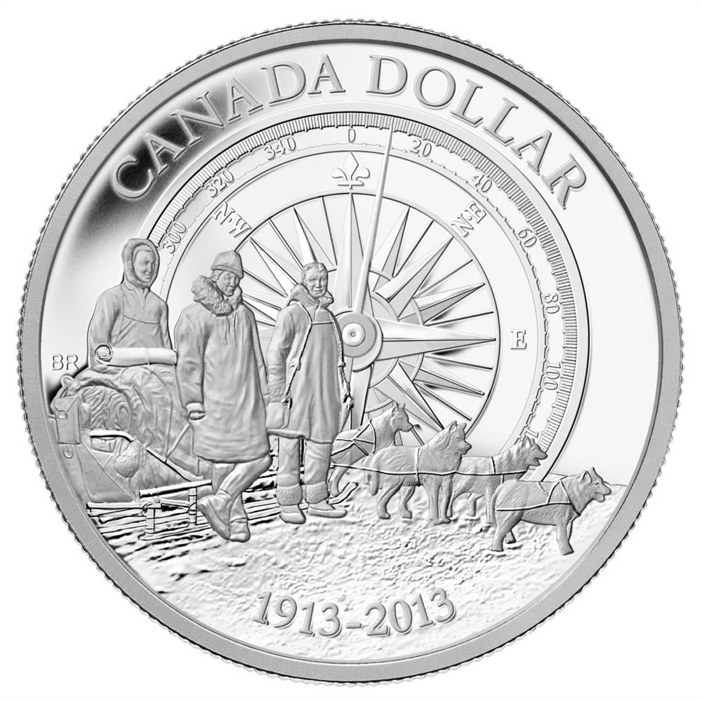 100th Anniversary of the Canadian Arctic Expedition - Proof Fine Silver Dollar (2013)