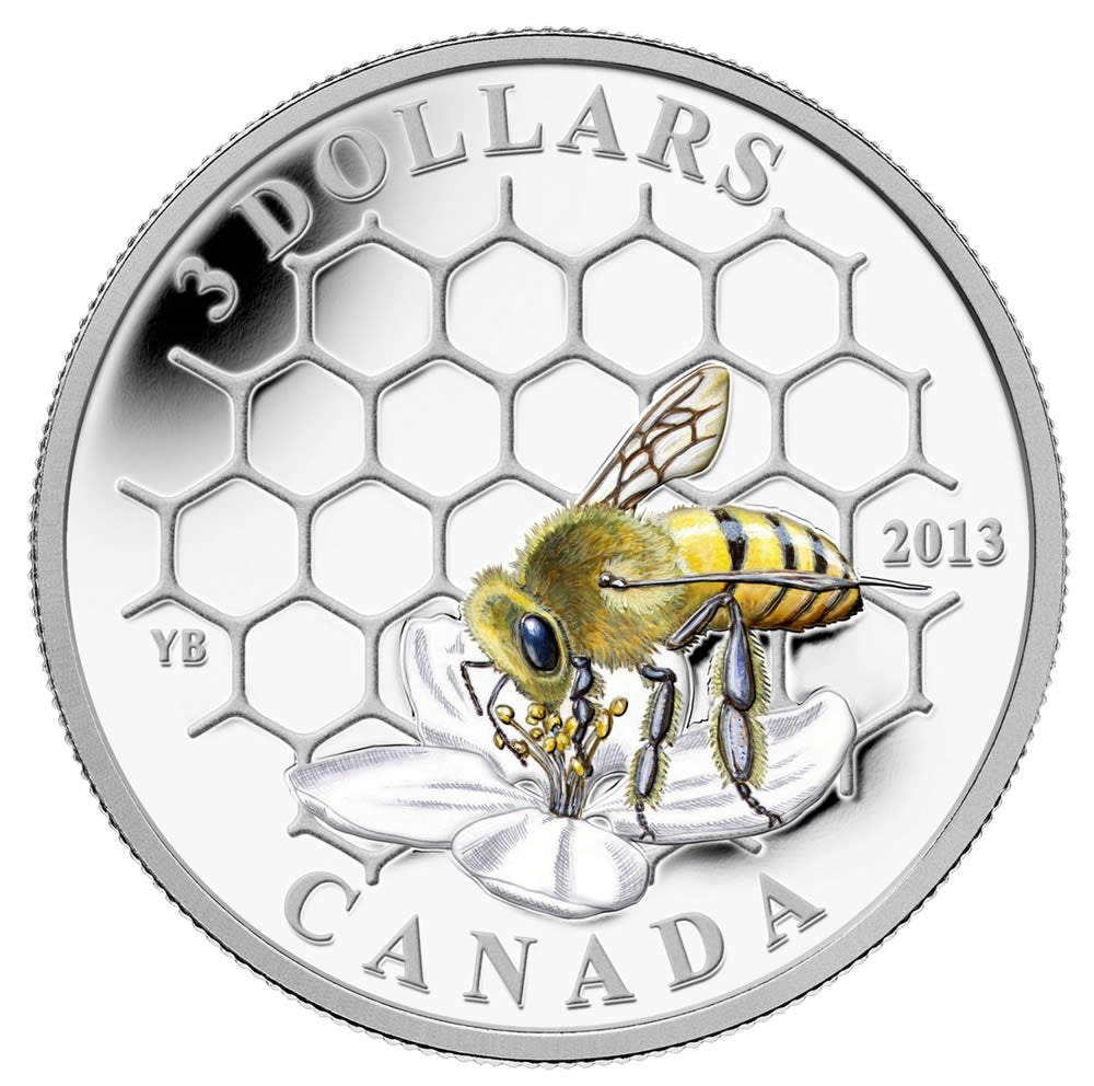 1/4 oz Fine Silver Coin - Animal Architects: Bee & Hive (2013)