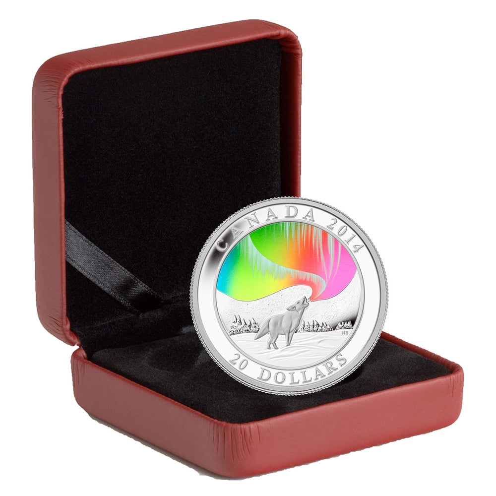 1 oz. Fine Silver Hologram Coin - A Story of the Northern Lights: Howling Wolf - Mintage: 8,500 (2014)