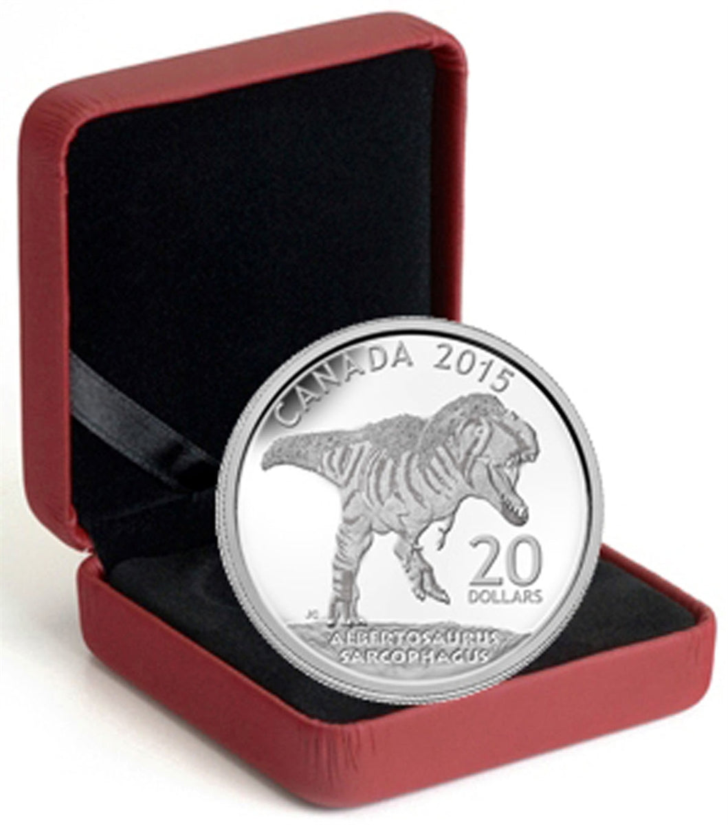 1 oz. Fine Silver Coin - Canadian Dinosaurs: Albertosaurus - Mintage: 8,500 (2015)