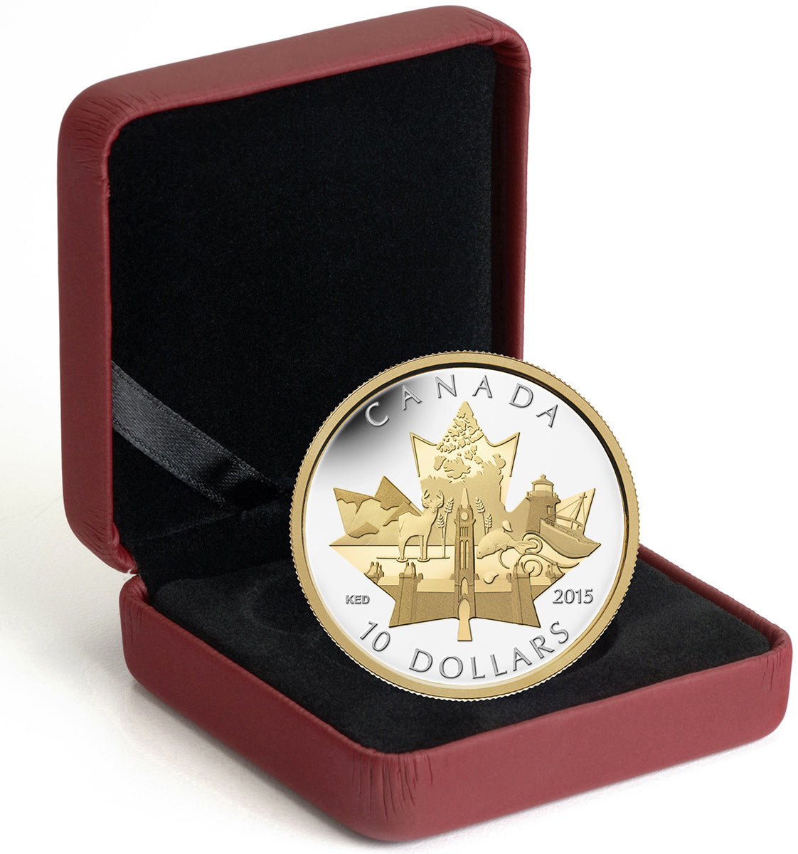 1/2 oz. Fine Silver Gold-Plated Coin - Celebrating Canada - Mintage: 8,000 (2015)