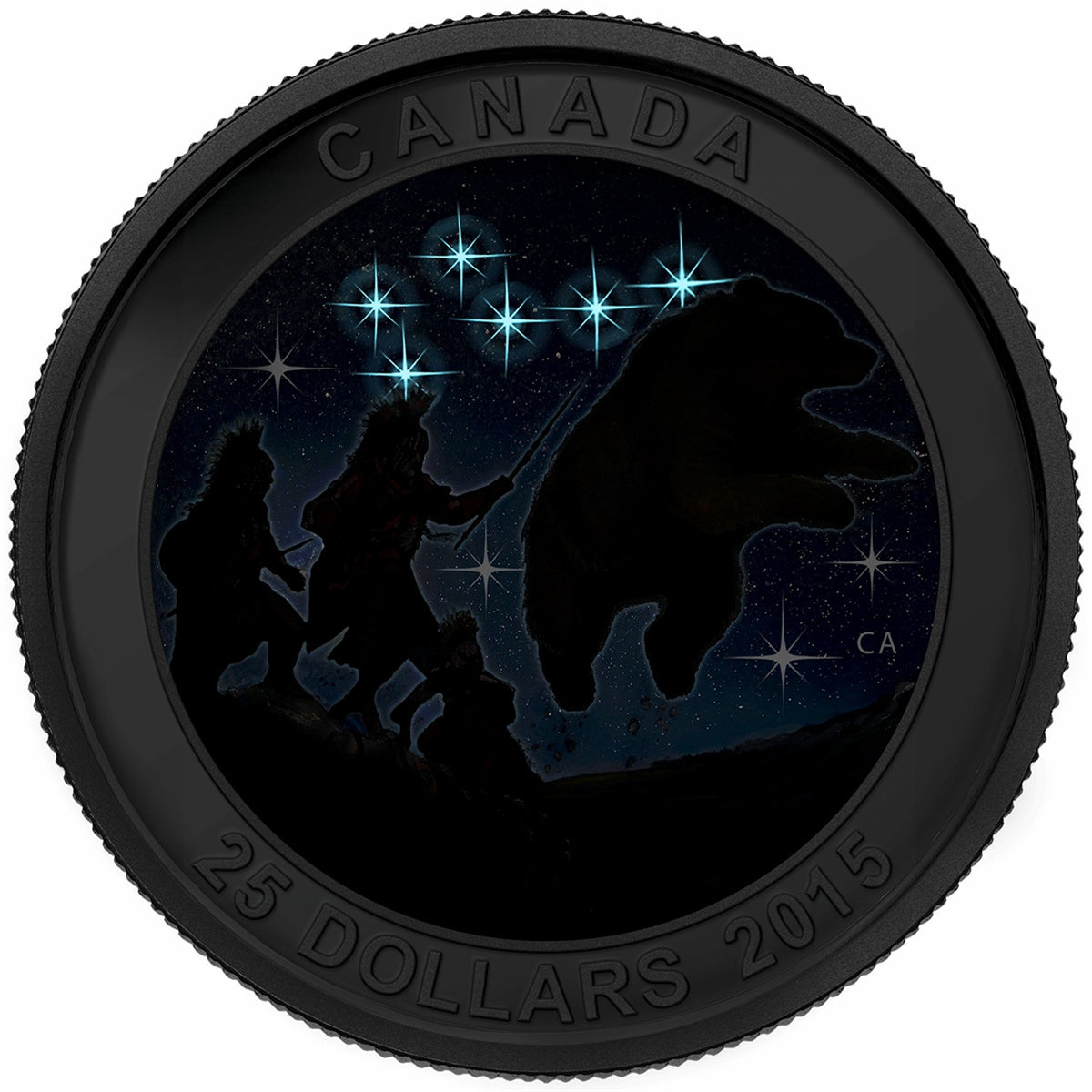 Fine Silver Glow-in-the-Dark Coin – Star Charts: The Great Ascent - Mintage: 7,500 (2015)