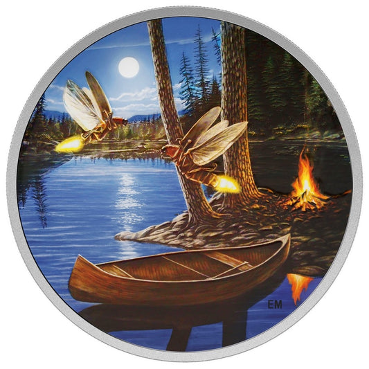 2 oz. Fine Silver Glow-in-the-Dark Coin – Moonlight Fireflies – Mintage: 4,000 (2015)