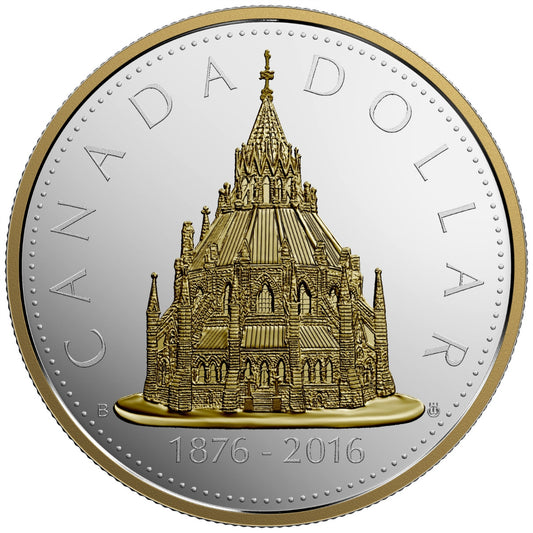 2 oz. Renewed Silver Dollar: Library of Parliament - Pure Silver $1 Coin (2016)