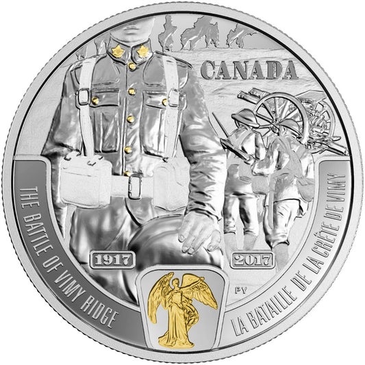 The Battle of Vimy Ridge - 1 oz. Pure Silver Selectively Gold-Plated Coin (2017)