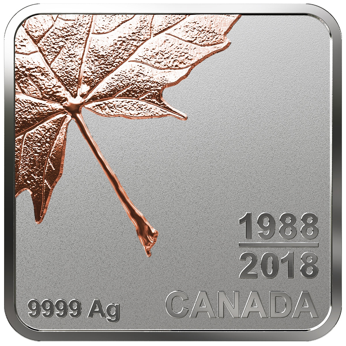 Pure Silver Rose Gold-Plated Maple Leaf Quartet - Thirty Years (1988 - 2018) - Mintage: 6,500