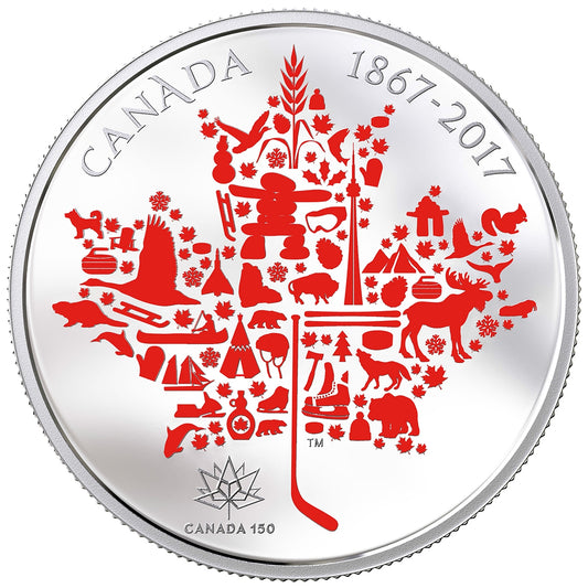 5 oz. Pure Silver Coloured Coin - Canadian Icons - Mintage: 1,500 (2017)