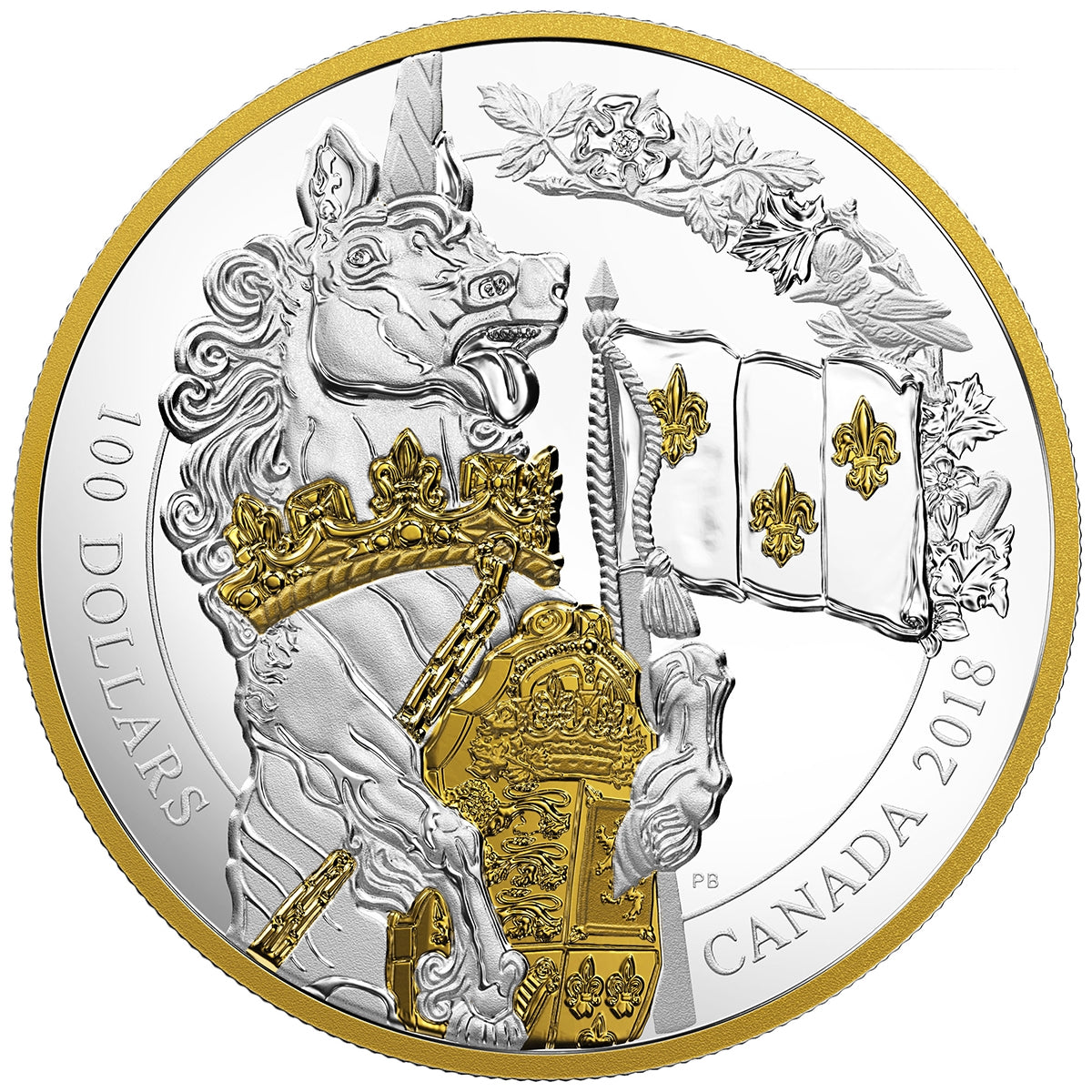 10 oz. Pure Silver Gold-Plated Coin - Keepers of Parliament: The Unicorn - Mintage: 750 (2018)