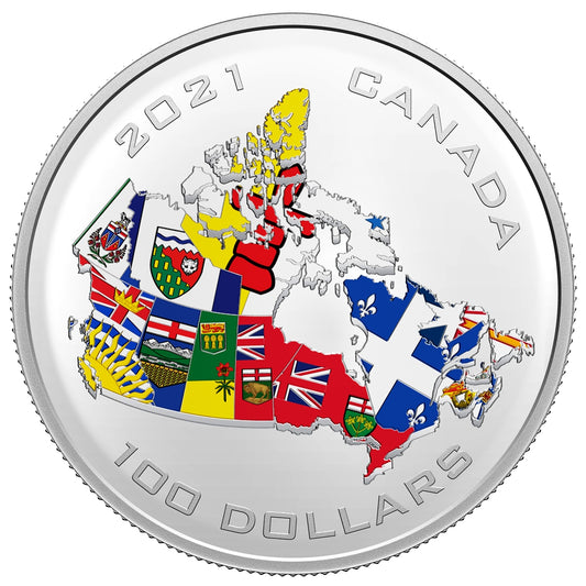 10 oz. Pure Silver Coin - Canada’s Provincial and Territorial Flags (2021)