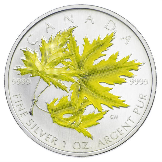 $5 Coloured Maple Leaf: Silver Maple - 1 oz. Fine Silver Coin (2006)