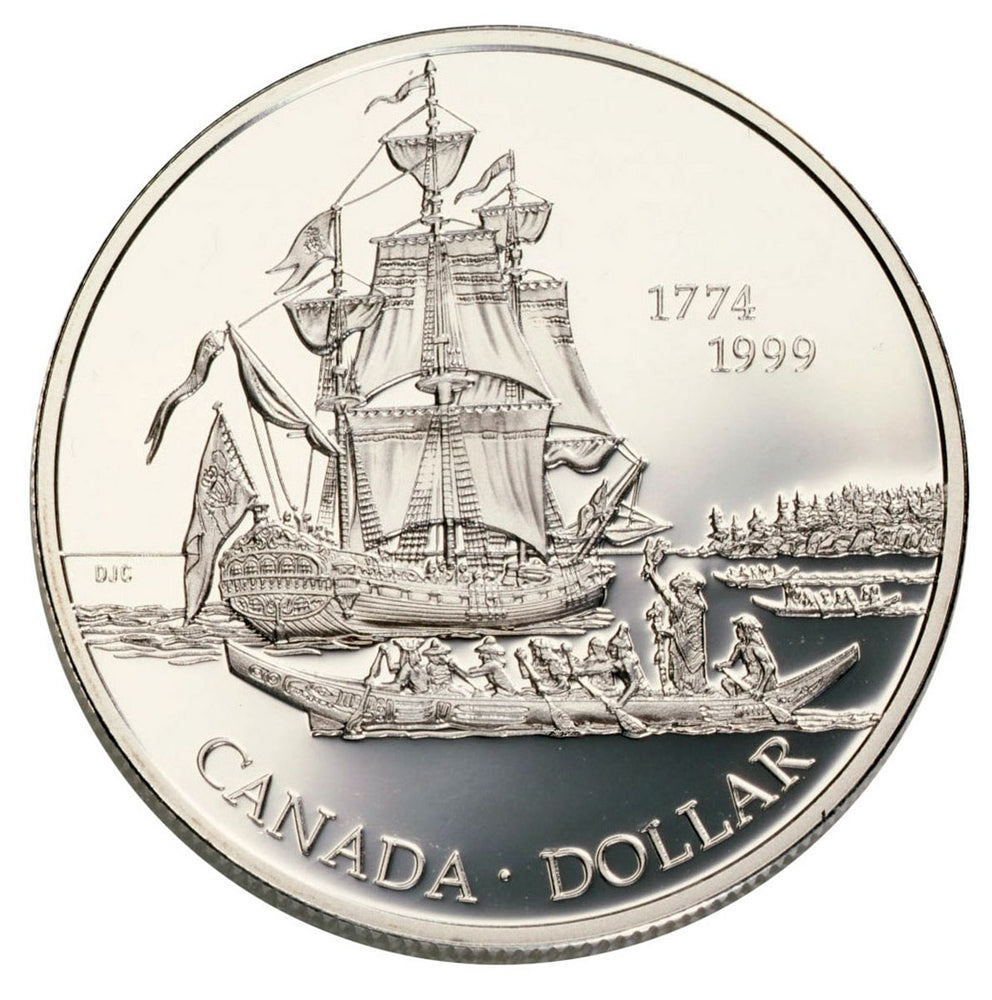 225th Anniversary of the Voyage of Juan Perez - Proof Sterling Silver Dollar (1999)