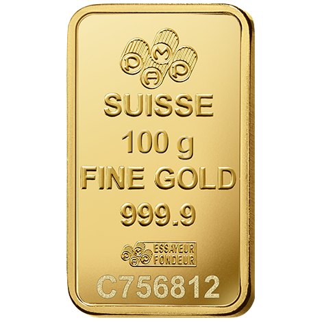 Buy 100 Gram Gold PAMP Suisse Bar Lady Fortuna Series