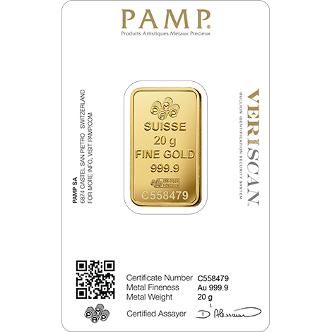 Buy 20 Gram Lady Fortuna Gold PAMP Suisse Bar