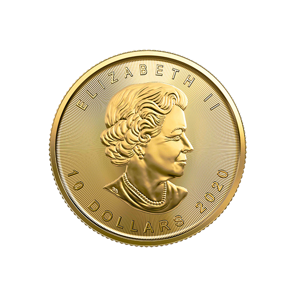 Buy Quarter Oz Gold Maple Leaf Coin Royal Canadian Mint Obverse