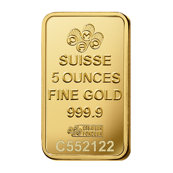 Buy 5 Oz Gold Bar PAMP Suisse Lady Fortuna Series Obverse Buy 5 Oz Gold Bar Front